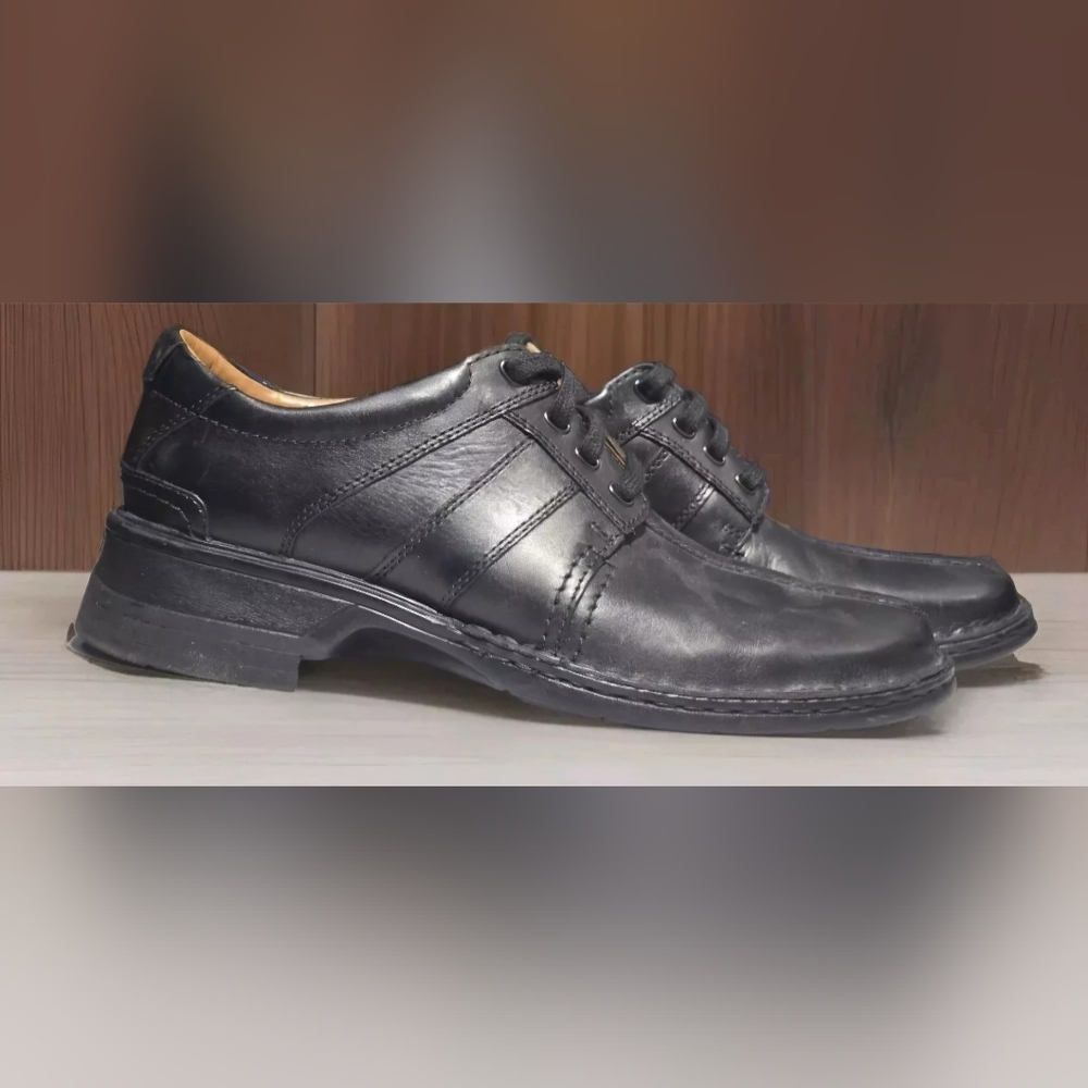 Clarks Collection Touareg 14885 Men Black Leather Lace Up Oxford Shoes Size 11